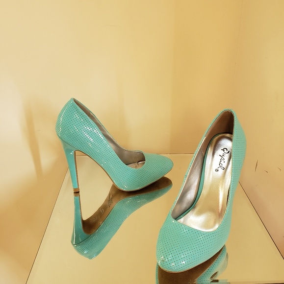 Qupid Shoes - QUPID SEXY AQUA STILETTO HIGH HEELS